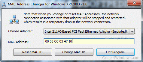 Change mac address software
